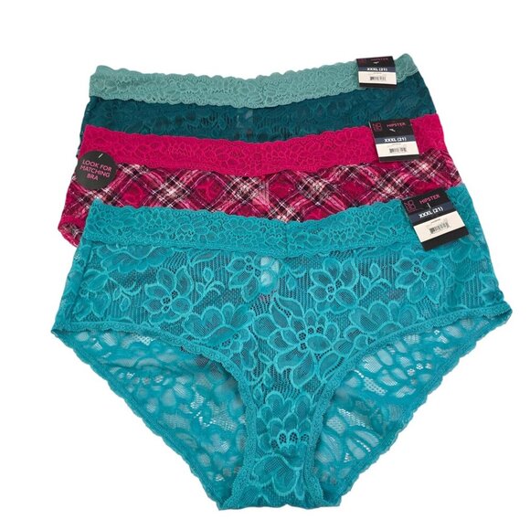 No Boundaries NOBO Lace Hipster 3-Pack Multi-Color Panties – Size XXXL NWT - Picture 1 of 16